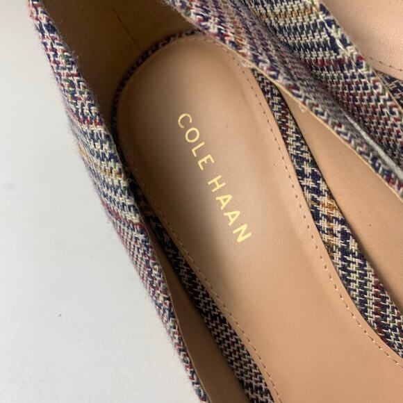 Cole Haan Grand.OS Plaid Fabric Pumps Heels – Size 9.5B – Classic Pointed Toe - Picture 5 of 12